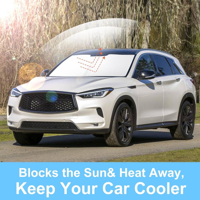 TINGLU Sun Shade for Infiniti QX50 & 2021-2025 2026 QX55 2019-2021 Accessories Windshield Sun Shade Window Shade UV Rays Protection Sun Visor Cover with Steering Wheel Sunshade Storage Bag - Image 5